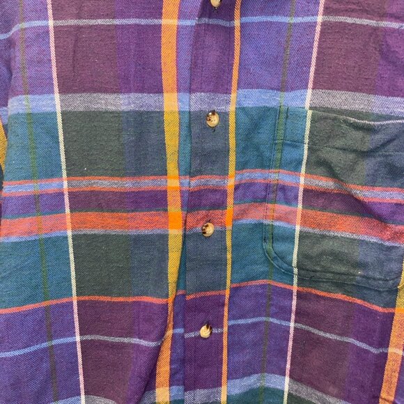 Plaid Button-Down Shirt By Prides Landing  Medium  100% Cotton  Multicolor - Picture 3 of 9